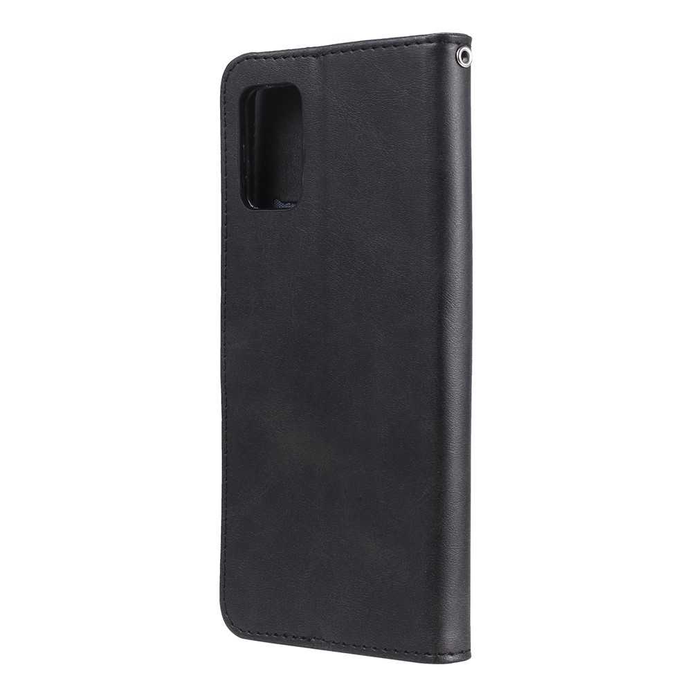Zipper Pocket Leather Wallet Stand Case for Samsung Galaxy A02s (164.2x75.9x9.1mm) - Black-4
