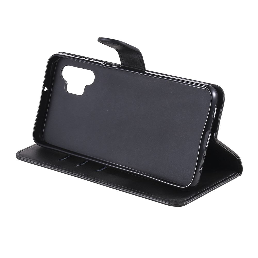 Zipper Pocket Wallet Leather Stand Case for Samsung Galaxy A32 5G Cover - Black-7