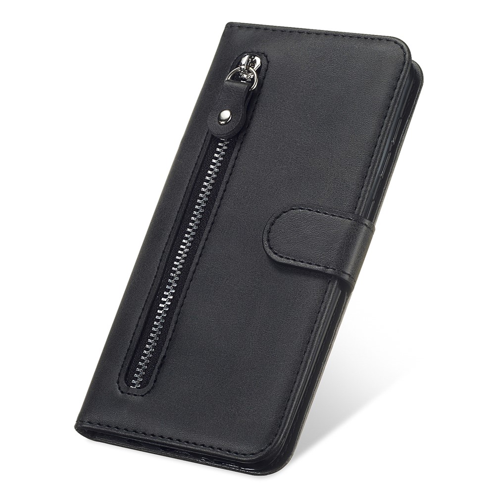 Zipper Pocket Wallet Leather Stand Case for Samsung Galaxy A32 5G Cover - Black-9