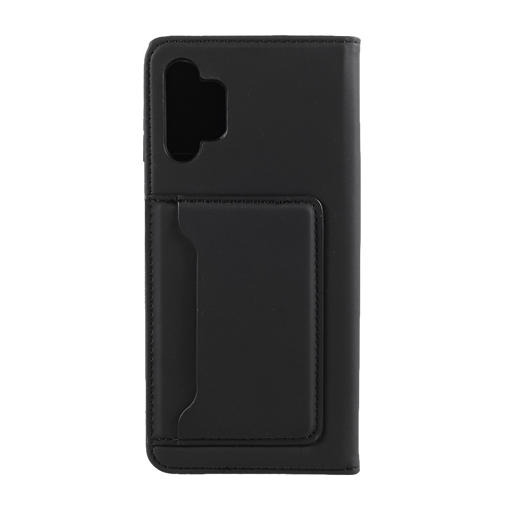 Liquid Silicone Feel Leather Automatic Suction Wallet Case for Samsung Galaxy A32 5G - Black-3