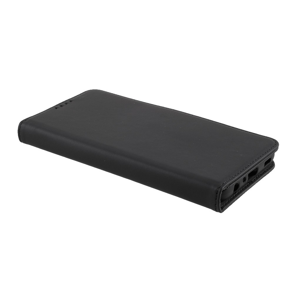 Liquid Silicone Feel Leather Automatic Suction Wallet Case for Samsung Galaxy A32 5G - Black-4