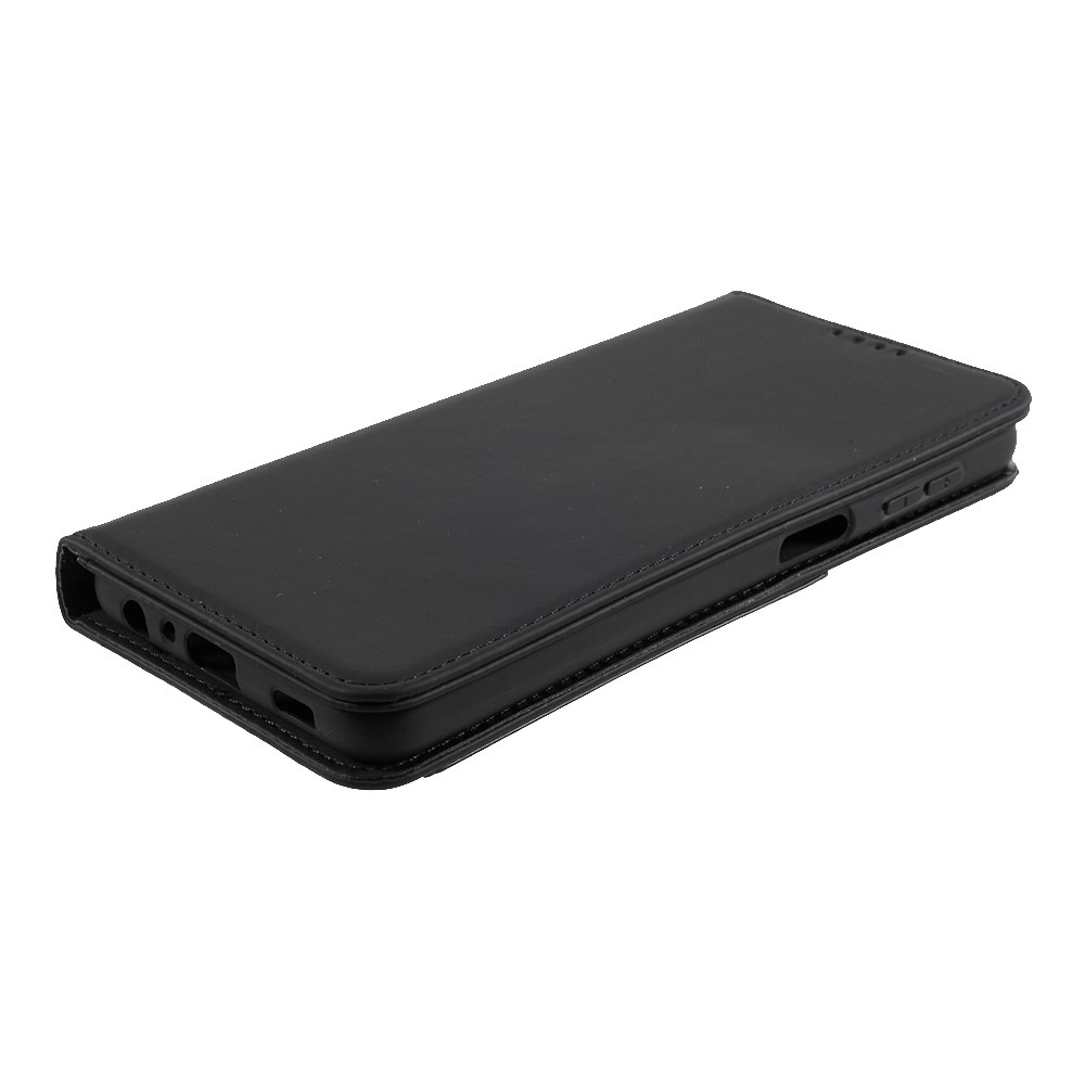 Liquid Silicone Feel Leather Automatic Suction Wallet Case for Samsung Galaxy A32 5G - Black-5