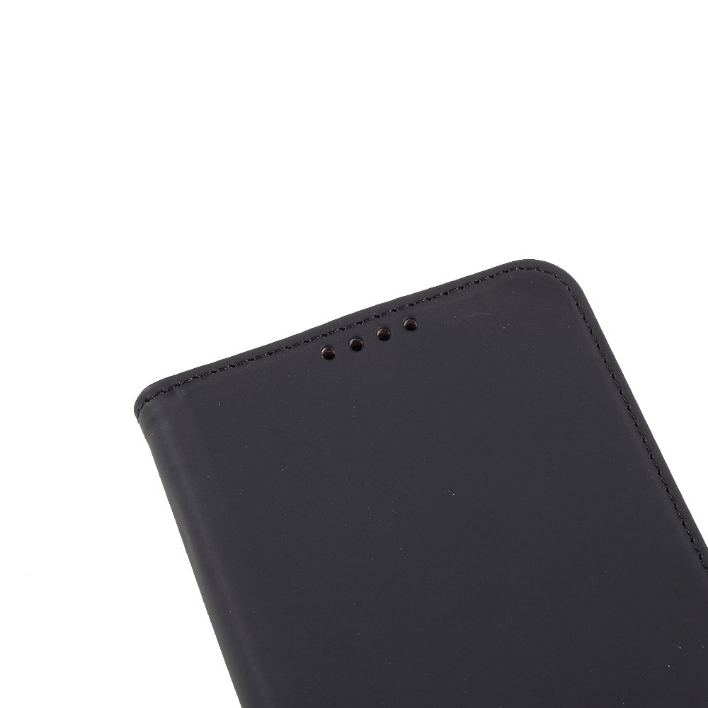 Liquid Silicone Feel Leather Automatic Suction Wallet Case for Samsung Galaxy A32 5G - Black-8