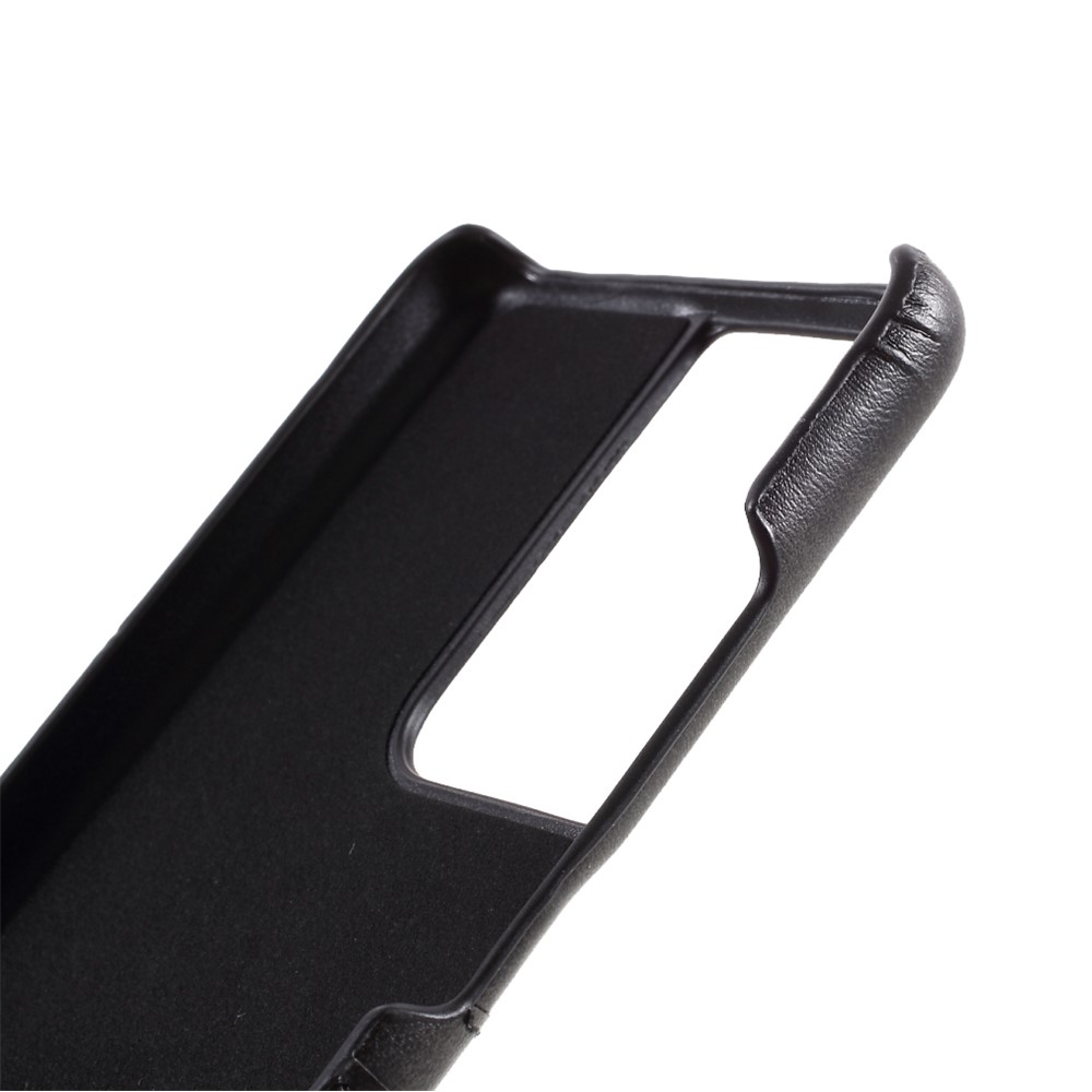 Double Card Slots PU Leather Coated PC Protector for Samsung Galaxy S21 Ultra 5G Case - Black-6