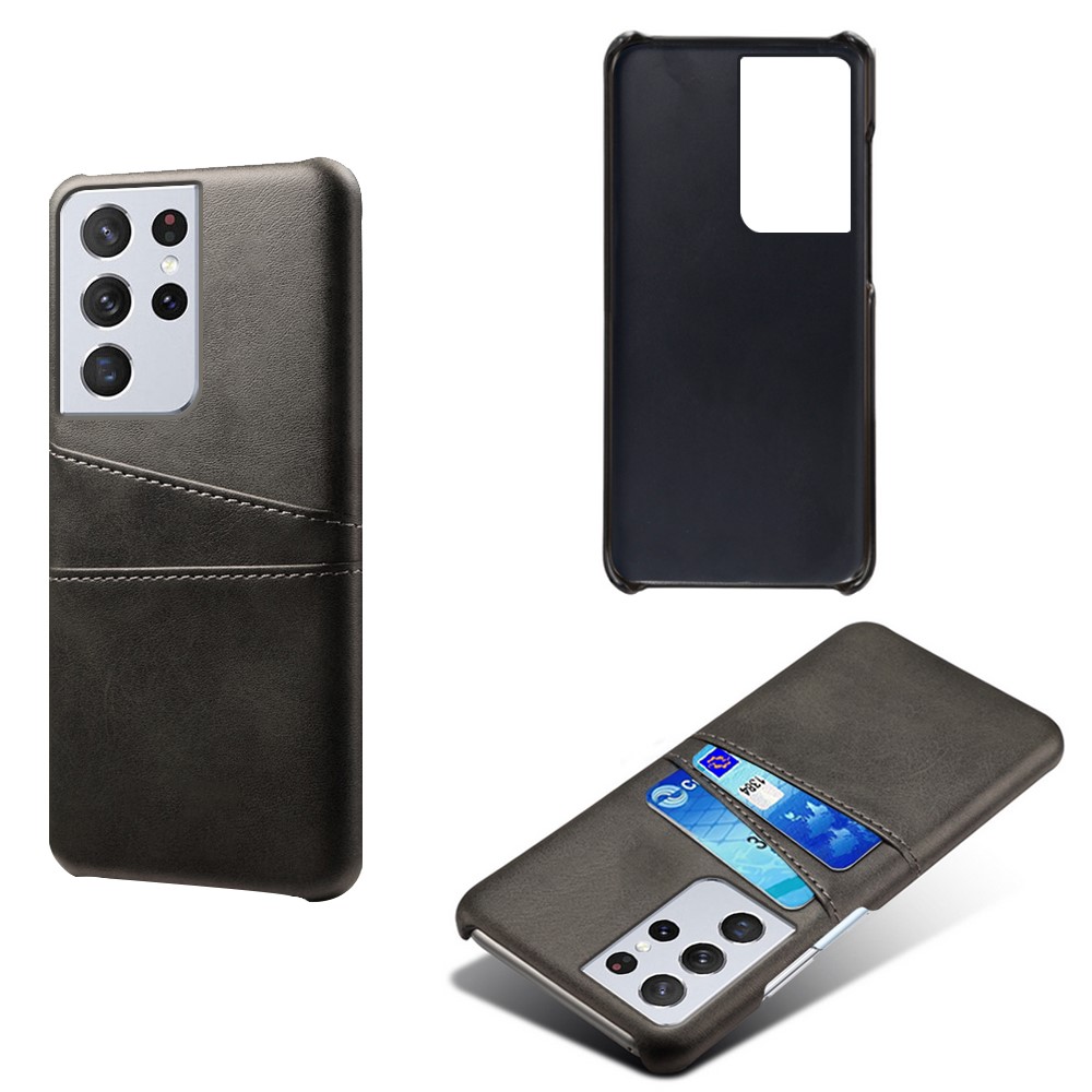 KSQ PC + PU Leather Coated Case with Dual-Card Slots for Samsung Galaxy S21 Ultra 5G - Black-2