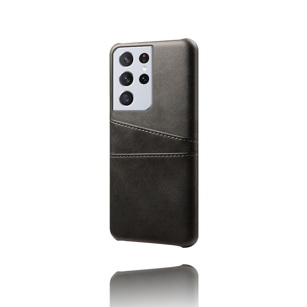 KSQ PC + PU Leather Coated Case with Dual-Card Slots for Samsung Galaxy S21 Ultra 5G - Black-3