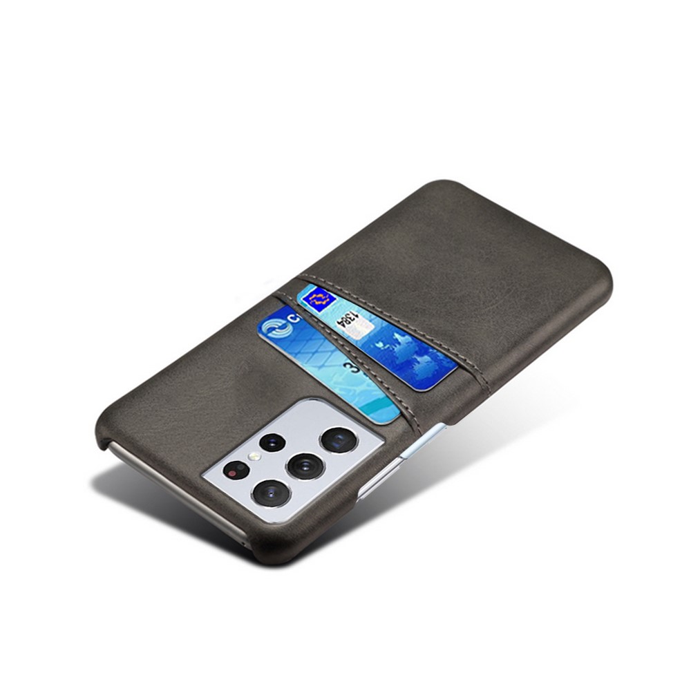 KSQ PC + PU Leather Coated Case with Dual-Card Slots for Samsung Galaxy S21 Ultra 5G - Black-4