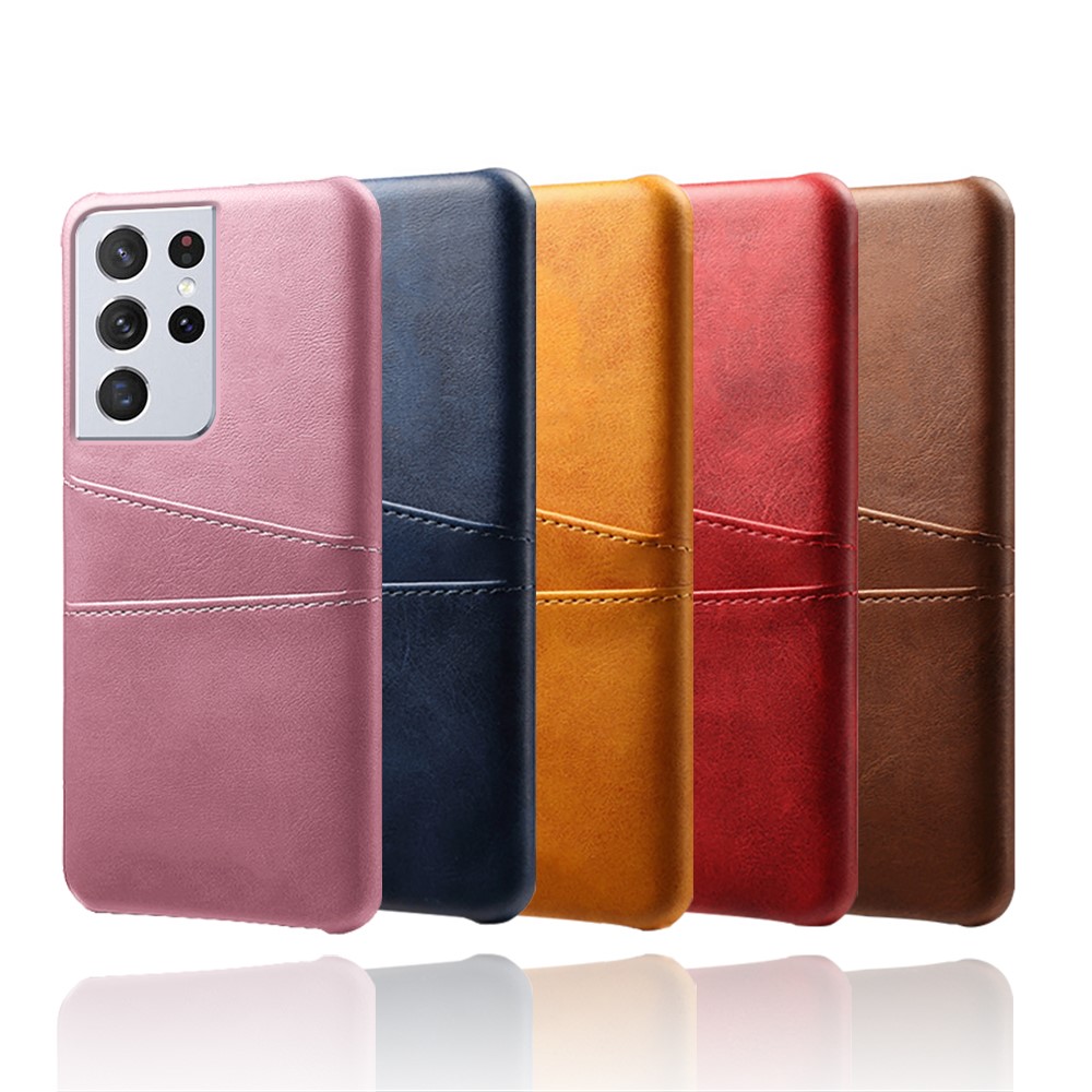 KSQ PC + PU Leather Coated Case with Dual-Card Slots for Samsung Galaxy S21 Ultra 5G - Black-7