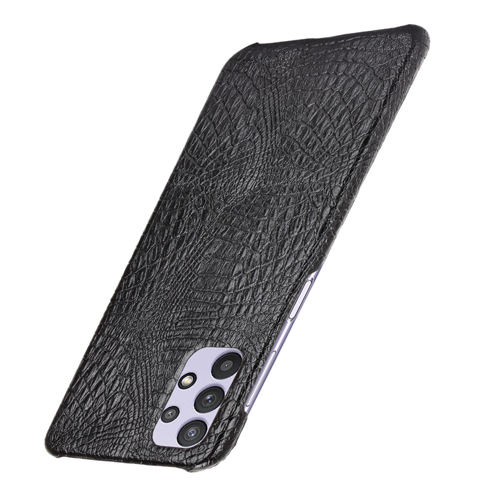 Crocodile Texture PC + PU Leather Phone Case for Samsung Galaxy A32 5G Cover - Black-3