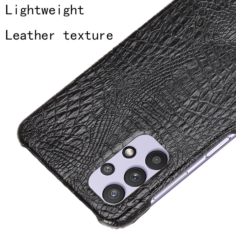Crocodile Texture PC + PU Leather Phone Case for Samsung Galaxy A32 5G Cover - Black-4