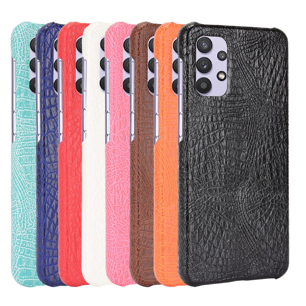 Crocodile Texture PC + PU Leather Phone Case for Samsung Galaxy A32 5G Cover - Black-6
