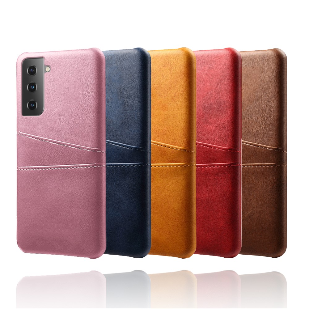 KSQ PU Leather Coated PC Case with Dual-Card Slots Design for Samsung Galaxy S21 5G - Black-7