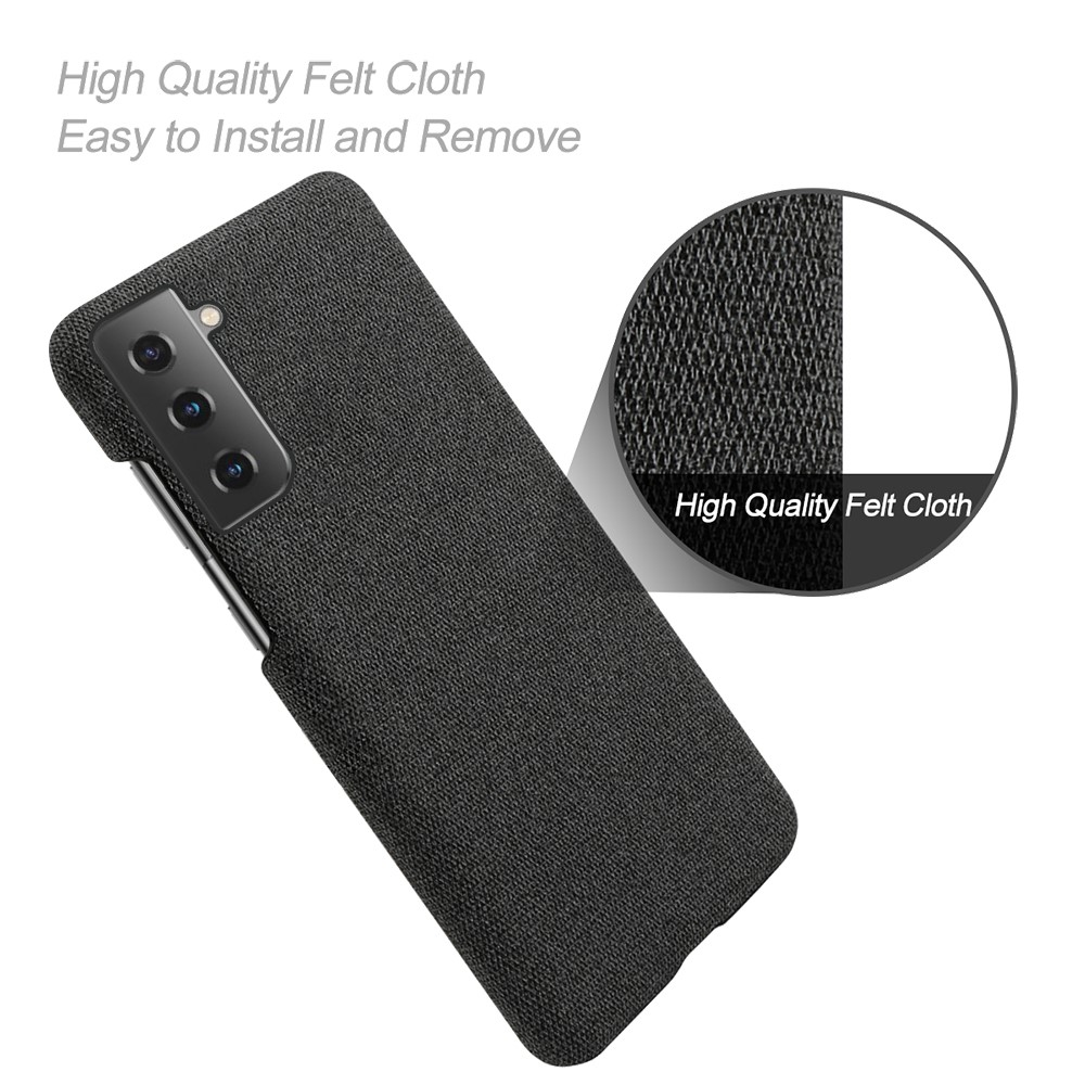 KSQ Cloth Texture Plastic Back Case for Samsung Galaxy S21 5G - Black-4
