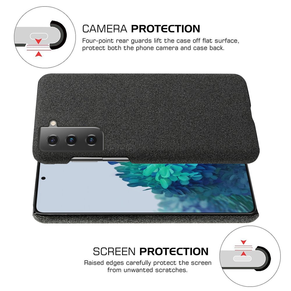 KSQ Cloth Texture Plastic Back Case for Samsung Galaxy S21 5G - Black-5