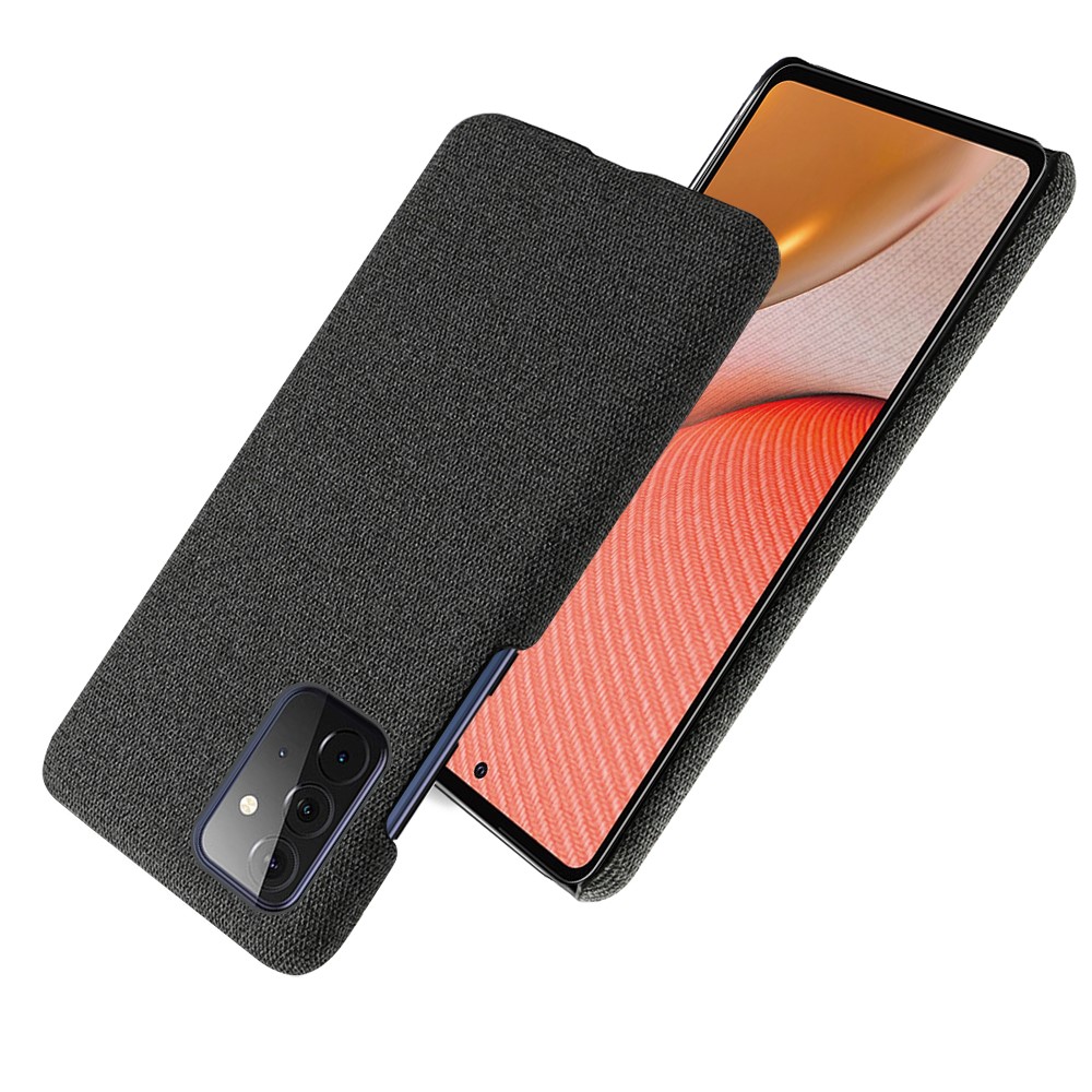 KSQ Cloth Texture Plastic Back Case for Samsung Galaxy A72 5G - Black-2