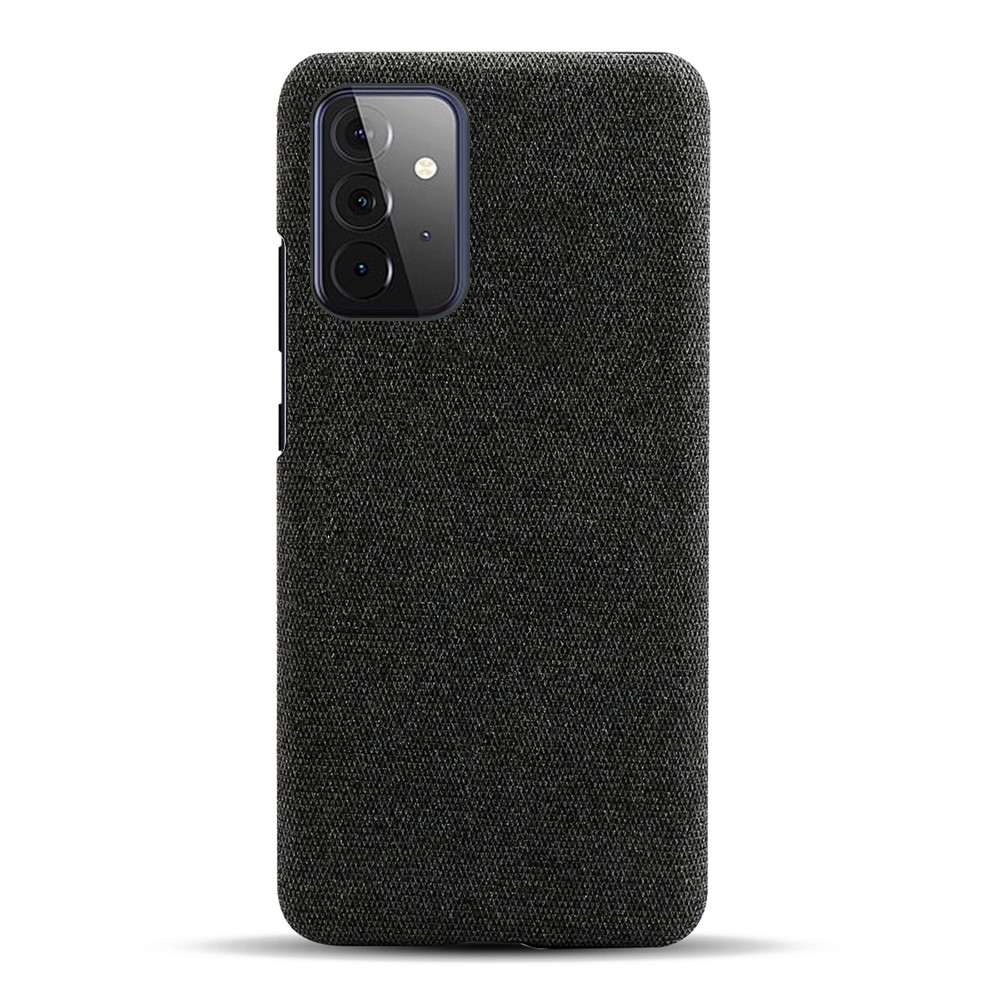 KSQ Cloth Texture Plastic Back Case for Samsung Galaxy A72 5G - Black-3