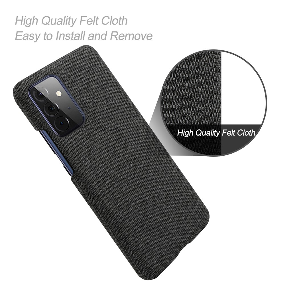 KSQ Cloth Texture Plastic Back Case for Samsung Galaxy A72 5G - Black-4