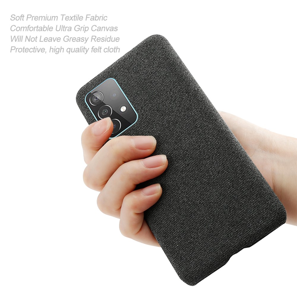 KSQ Cloth Texture Plastic Back Case for Samsung Galaxy A52 5G - Black-6