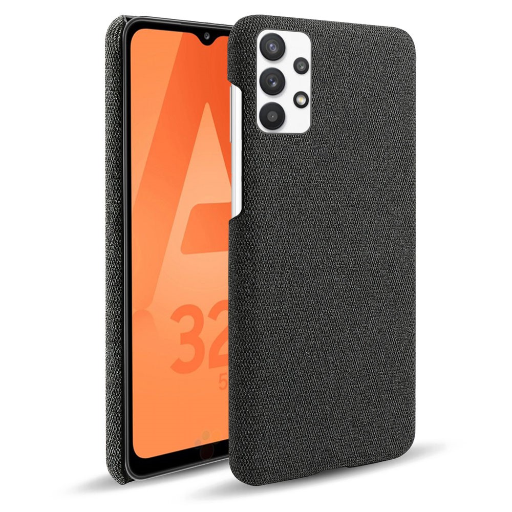 KSQ Cloth Texture Plastic Back Case for Samsung Galaxy A32 5G - Black-1