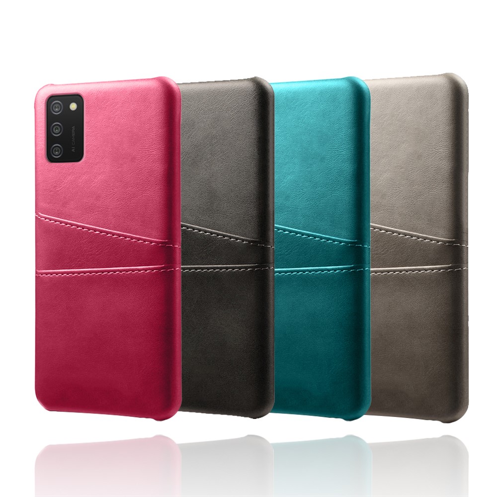 KSQ PC + PU Leather Coated Case with Dual-Card Slots for Samsung Galaxy A02s (EU Version) - Black-6