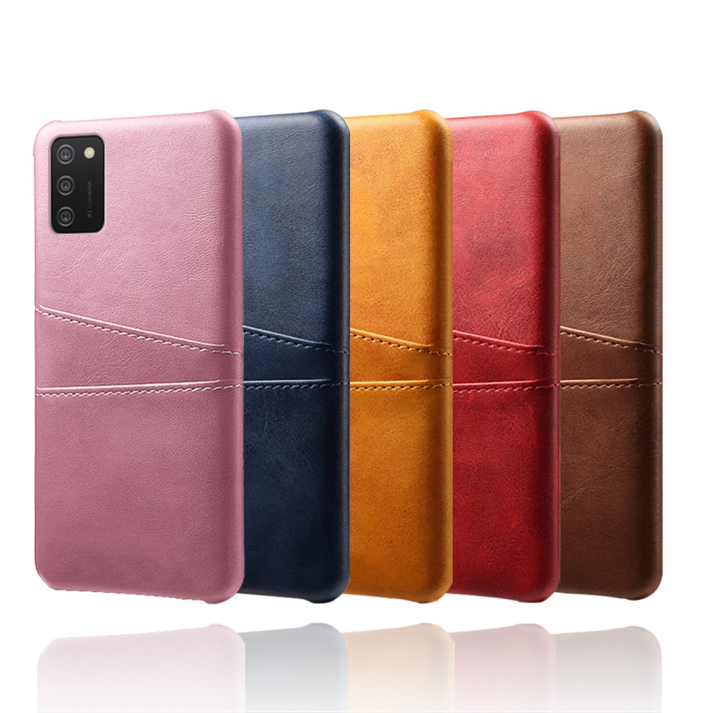 KSQ PC + PU Leather Coated Case with Dual-Card Slots for Samsung Galaxy A02s (EU Version) - Black-7