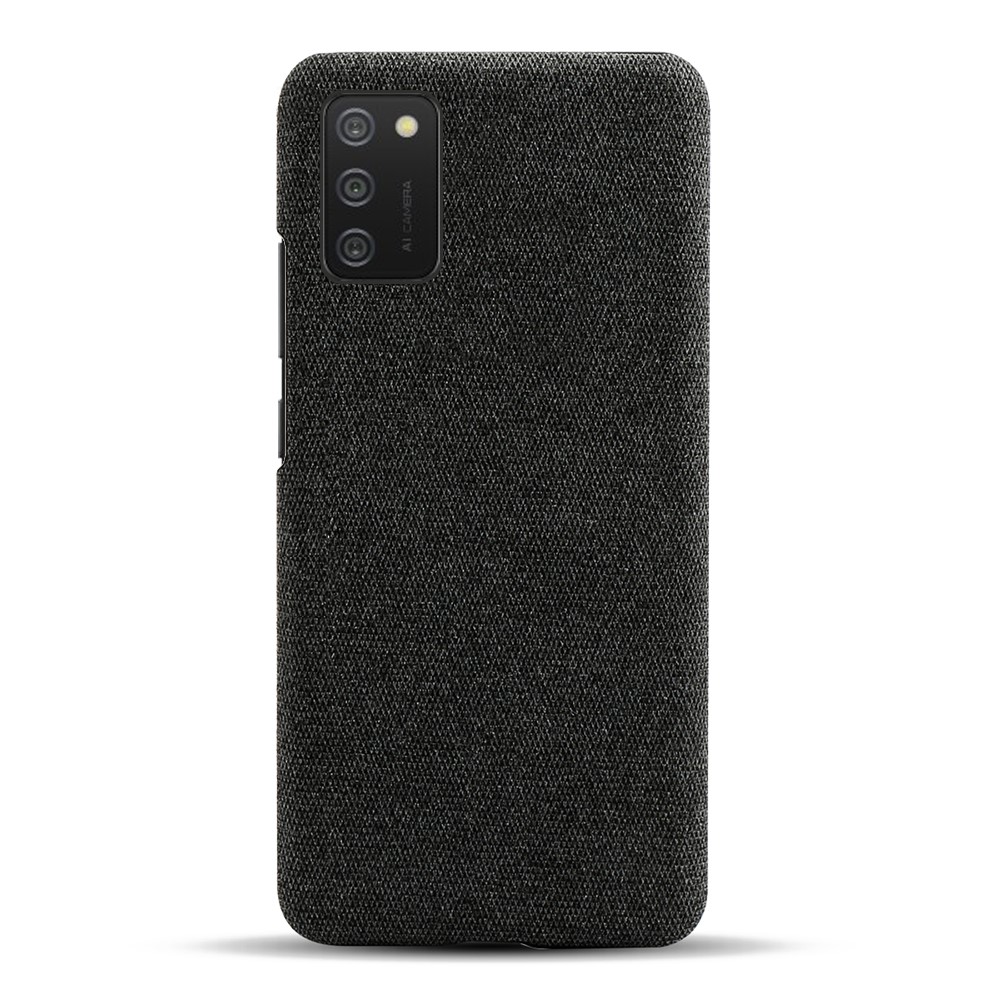 KSQ Cloth Texture Plastic Back Case for Samsung Galaxy A02s (EU Version) - Black-3