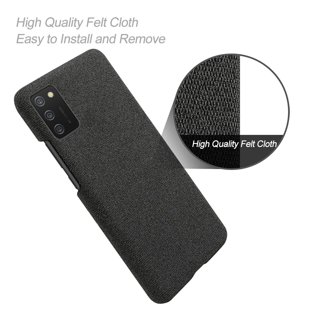 KSQ Cloth Texture Plastic Back Case for Samsung Galaxy A02s (EU Version) - Black-4