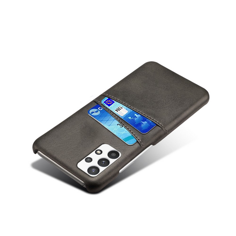 KSQ PC + PU Leather Coated Case with Dual-Card Slots for Samsung Galaxy A32 5G - Black-3