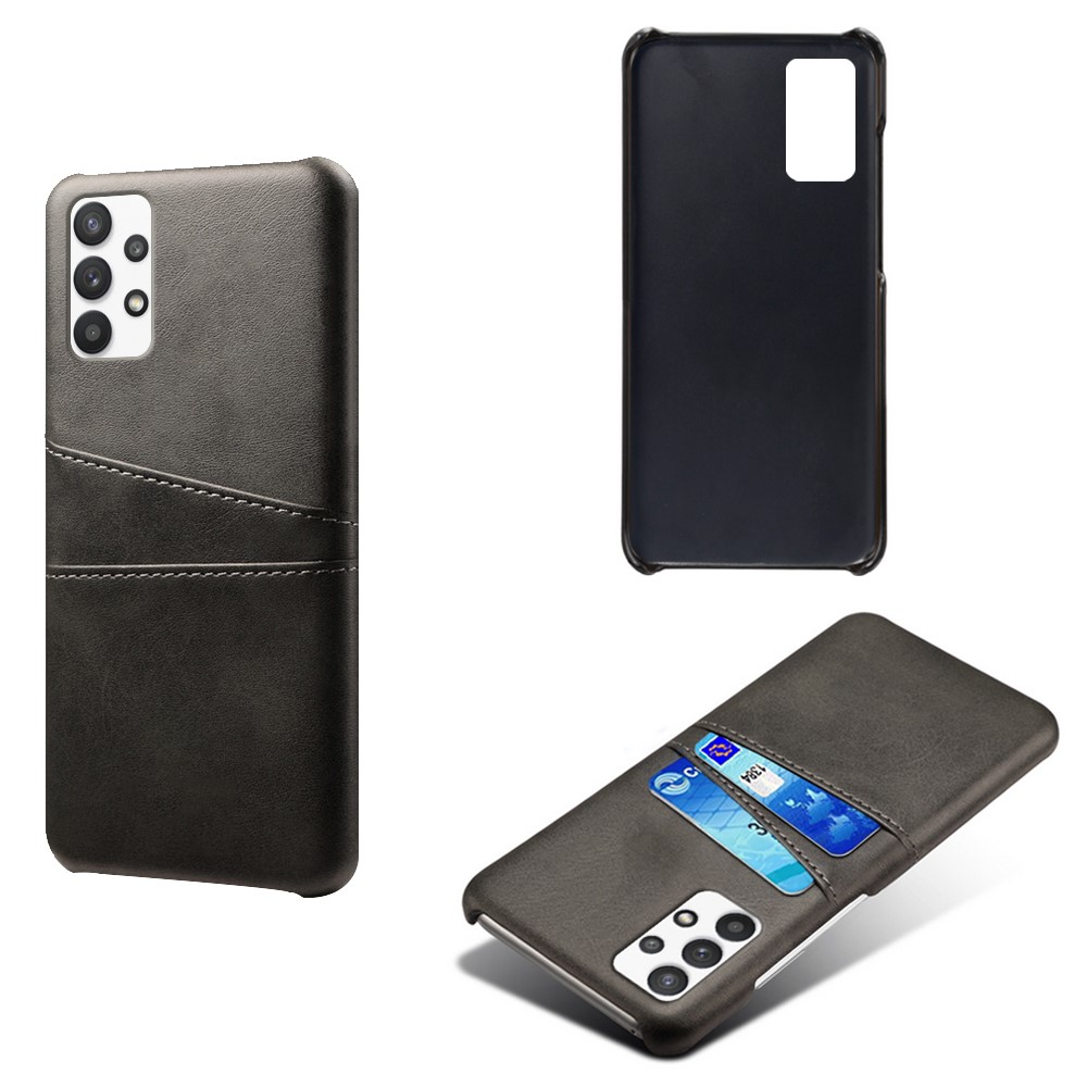 KSQ PC + PU Leather Coated Case with Dual-Card Slots for Samsung Galaxy A32 5G - Black-5
