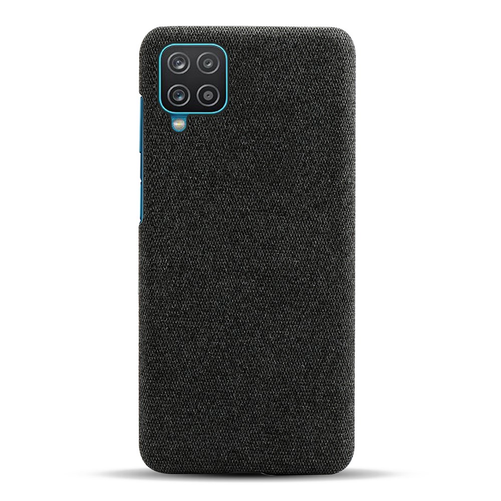 KSQ Cloth Texture Plastic Back Case for Samsung Galaxy A12 - Black-3