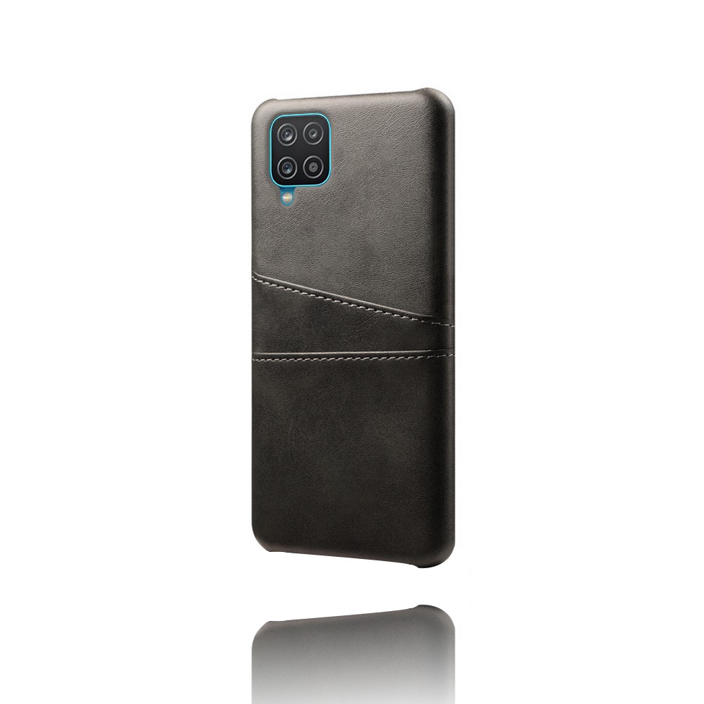 KSQ PC + PU Leather Coated Case with 2 Card Slots for Samsung Galaxy A12 - Black-3
