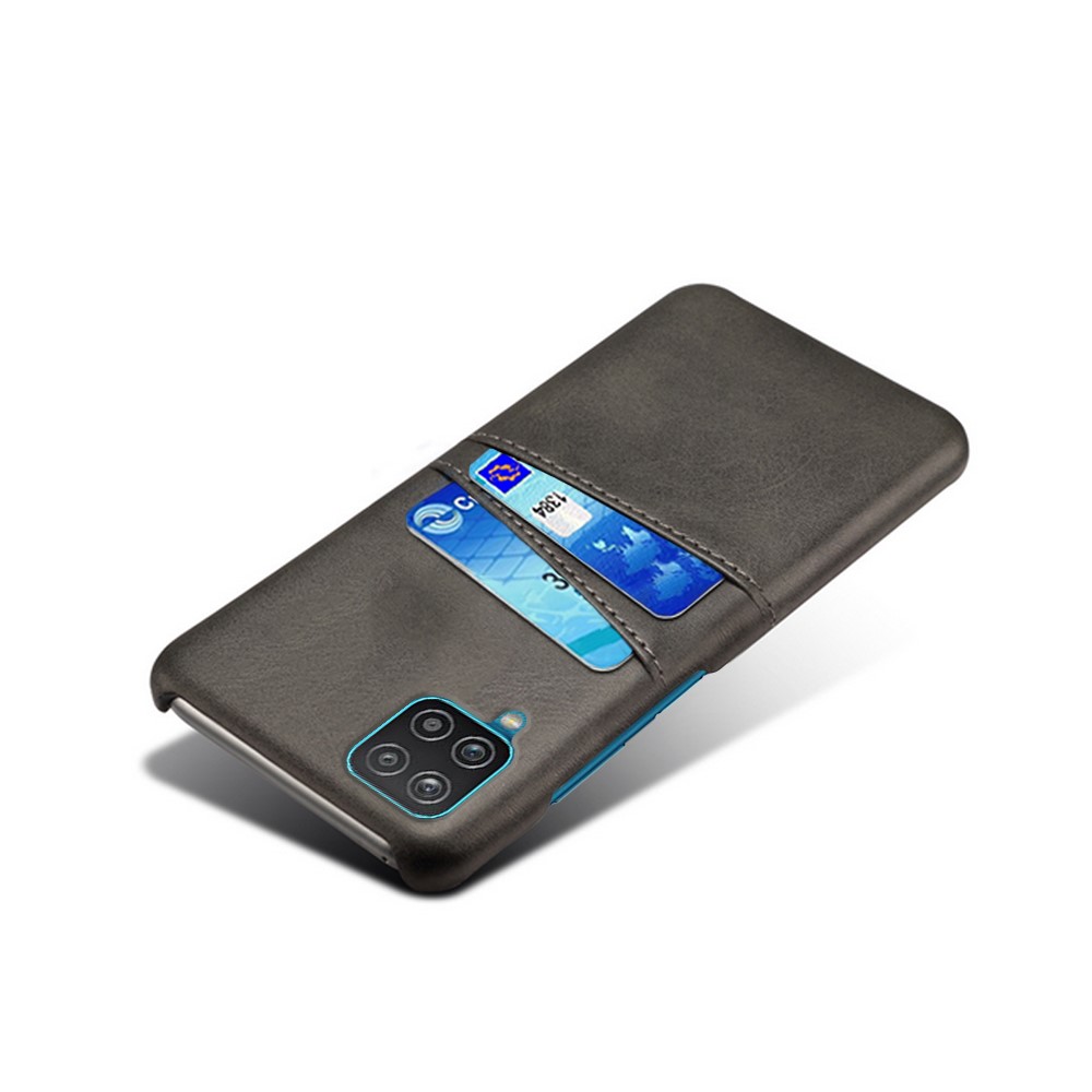 KSQ PC + PU Leather Coated Case with 2 Card Slots for Samsung Galaxy A12 - Black-4