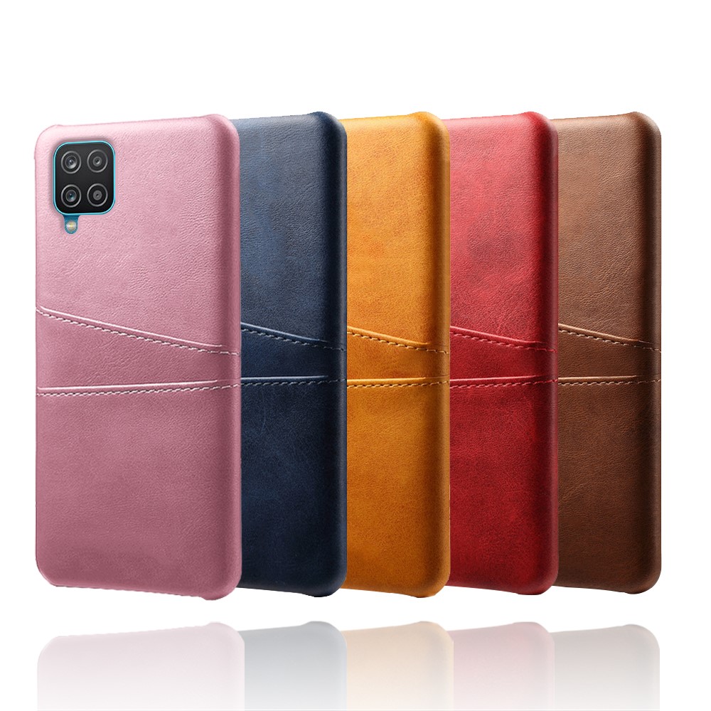 KSQ PC + PU Leather Coated Case with 2 Card Slots for Samsung Galaxy A12 - Black-7