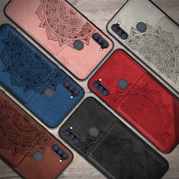 Mandala Flower Pattern PU Leather+TPU Wallet Kickstand Phone Case for Samsung Galaxy A11/M11 (EU Version) - Black-13