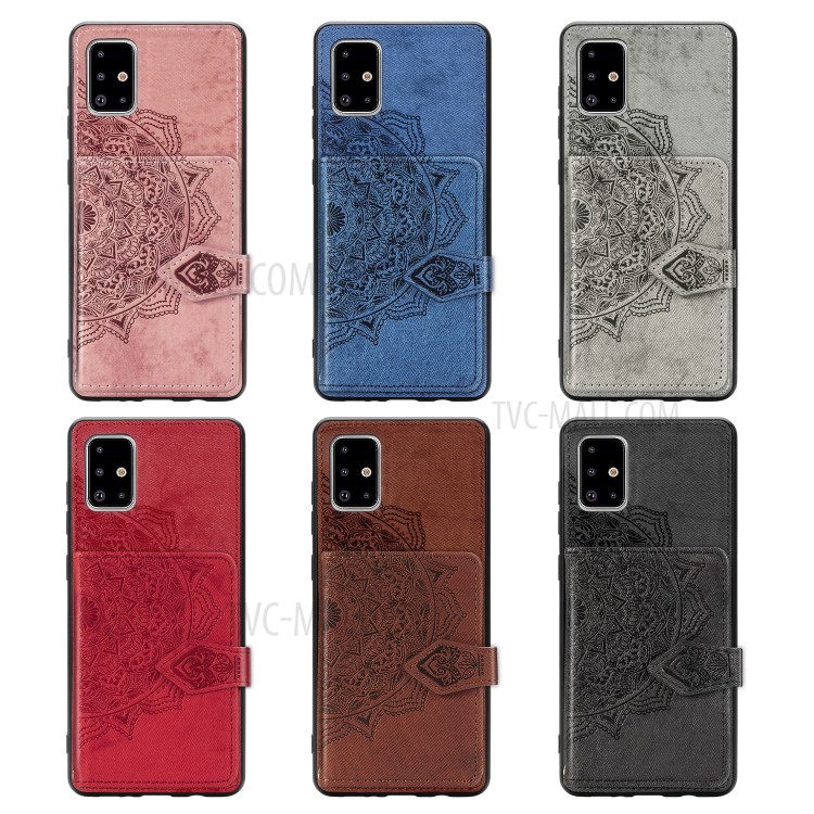 PU Leather Coated TPU Phone Case with Mandala Pattern Imprinting Buckled Wallet Design for Samsung Galaxy A71 SM-A715 - Black-8