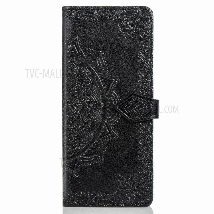 Embossed Mandala Flower PU Leather Case Wallet for Samsung Galaxy Z Fold2 5G - Black-3