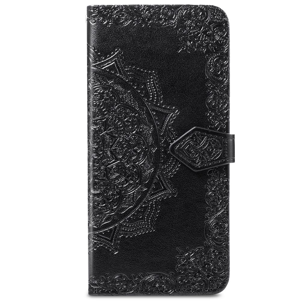Embossed Mandala Flower PU Leather Wallet Cover for Samsung Galaxy S21+ 5G - Black-3