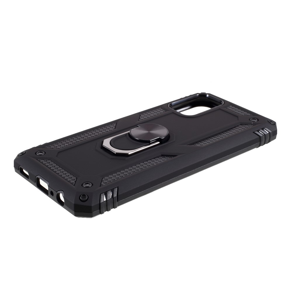 PC + TPU Hybrid Anti-drop Phone Shell with Ring Kickstand Design for Samsung Galaxy A02s (EU Version) - Black-4