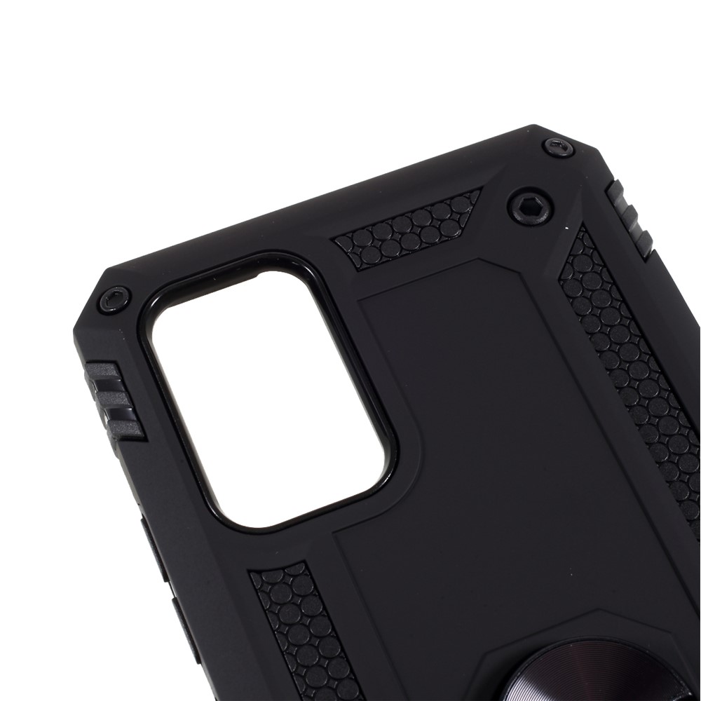 PC + TPU Hybrid Anti-drop Phone Shell with Ring Kickstand Design for Samsung Galaxy A02s (EU Version) - Black-8