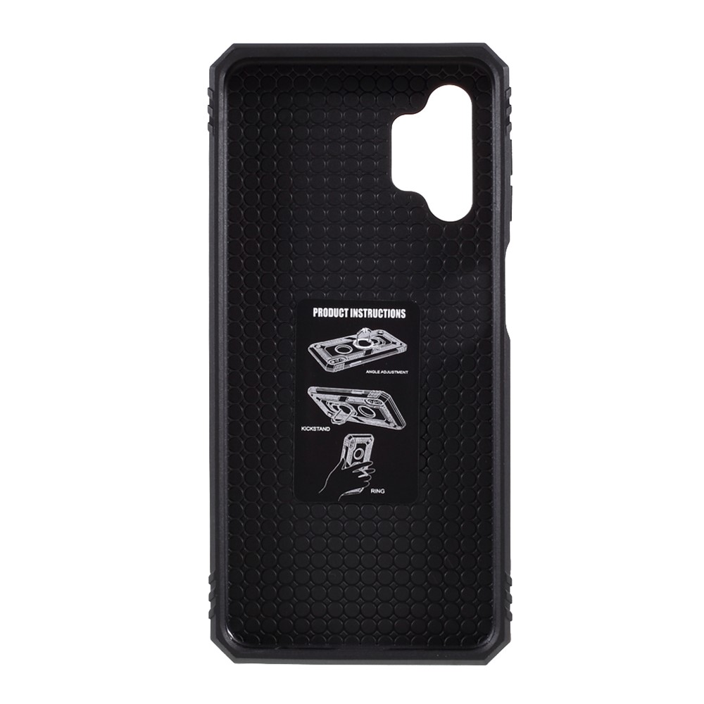 PC + TPU Combo Design Anti-drop Hybrid Phone Shell with Ring Kickstand for Samsung Galaxy A32 5G - Red-3