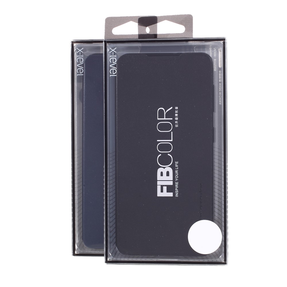 X-LEVEL Fib Color Ultra Thin PU Leather Phone Stand Case for Samsung Galaxy S21 5G - Dark Blue-11