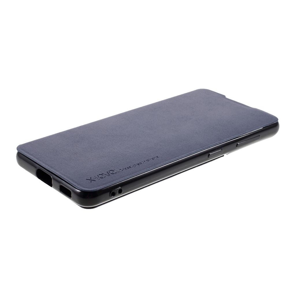 X-LEVEL Fib Color Ultra Thin PU Leather Phone Stand Case for Samsung Galaxy S21 5G - Dark Blue-5