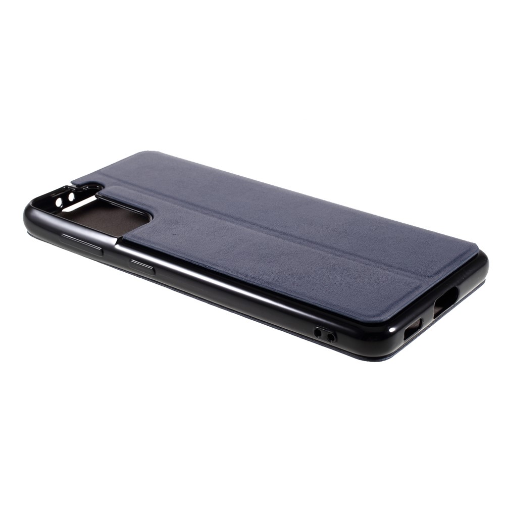 X-LEVEL Fib Color Ultra Thin PU Leather Phone Stand Case for Samsung Galaxy S21 5G - Dark Blue-6