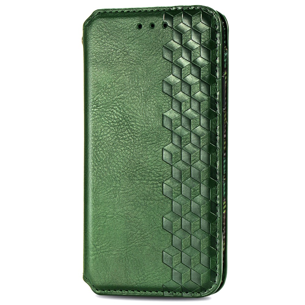 Fashionable Auto-absorbed Rhombus Texture PU Leather Wallet Phone Cover for Samsung Galaxy A11/M11 (EU Version) - Green-3