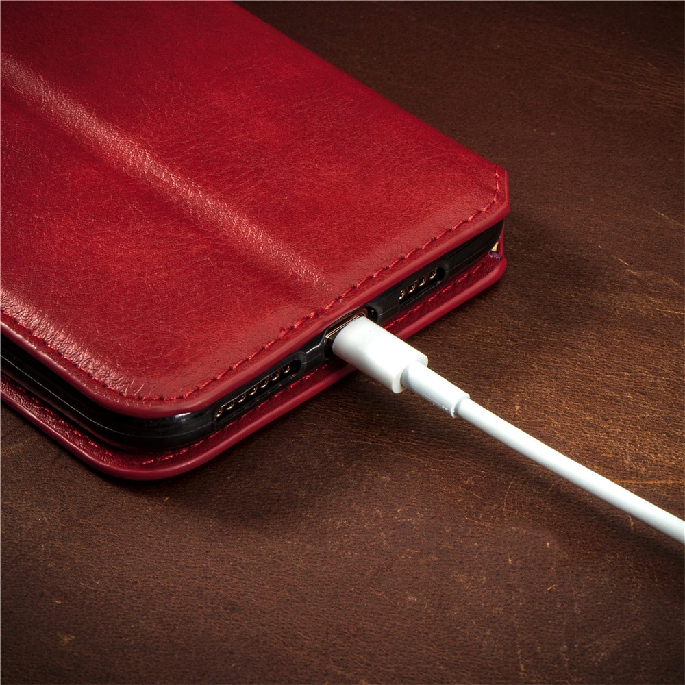Fashionable Auto-absorbed Rhombus Texture PU Leather Wallet Phone Cover for Samsung Galaxy S21 Ultra 5G - Red-21
