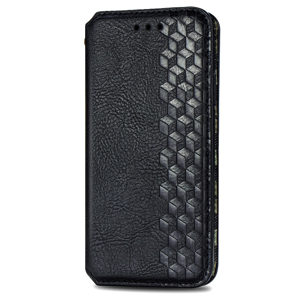 Fashionable Auto-absorbed Rhombus Texture PU Leather Wallet Phone Cover for Samsung Galaxy A71 SM-A715 - Black-3