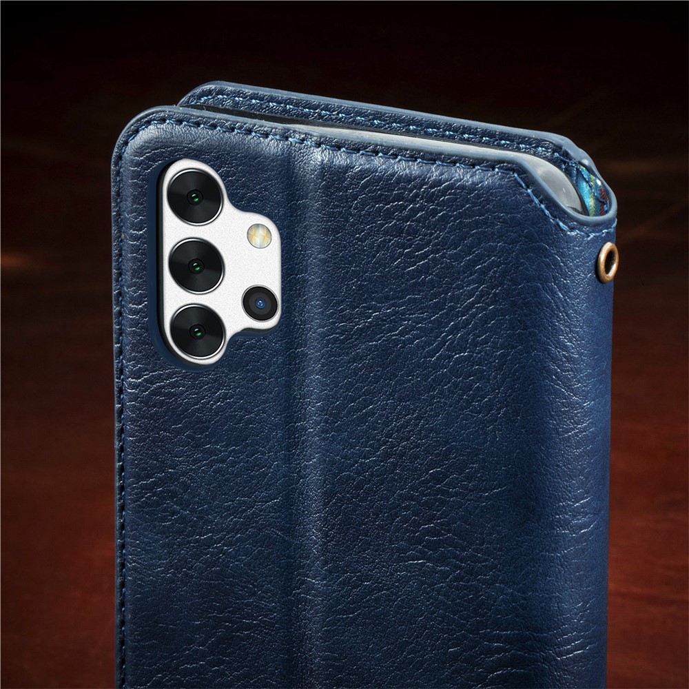 Fashionable Auto-absorbed Rhombus Texture PU Leather Wallet Phone Cover for Samsung Galaxy A32 5G/M32 5G - Blue-16