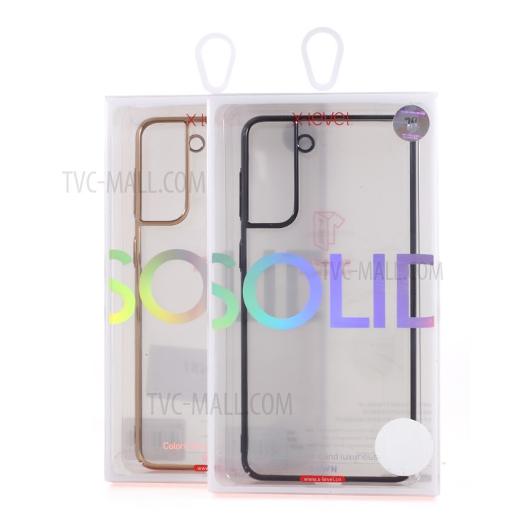 X-LEVEL Dawn Series Electroplated PC Shell for Samsung Galaxy S21 5G Cover - Gold-6