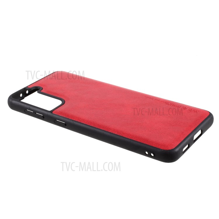 X-LEVEL Vintage Style PU Leather Coated TPU Phone Shell for Samsung Galaxy S21 5G - Red-4