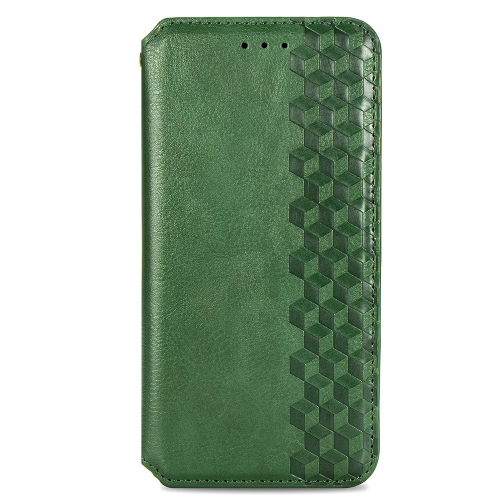 Wallet Stand Design Fashion Rhombus Texture PU Leather Auto-absorbed Case for Samsung Galaxy A51 4G SM-A515 - Green-3